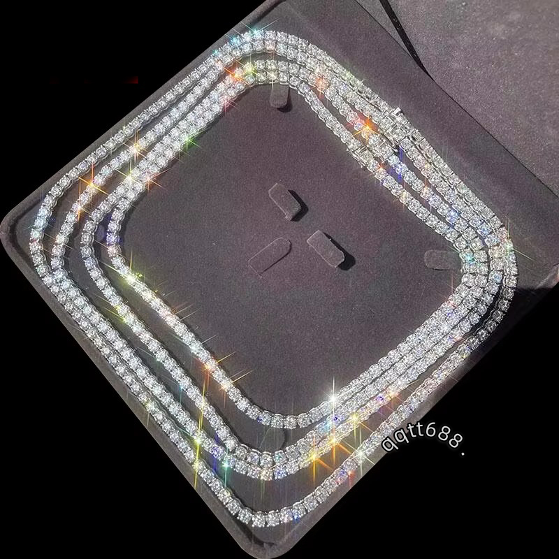 Cheapest Price Hip Hop 925 Sterling Silver 2mm 3mm 4mm 5mm 65mm VVS Moissanites Diamond Necklace Moissanite Tennis Chain