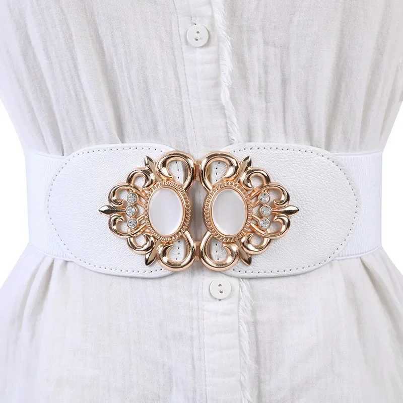 Luxurious Women's Elastic Waist Belt Fashionable Stretch Wide WaistbandCasual Wide Decorative Leather Belt to Pair with Dresses S2610173D8O