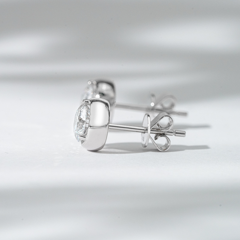 Starsgem 5mm DEF VS VVS Lab Diamonds 10k 14k 18k White Gold Earrings with Round Lab Grown Diamonds