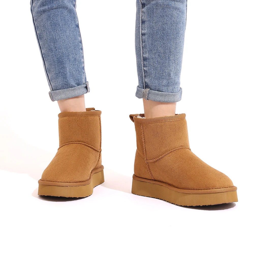 Evshine Memory Foam Ankle Boot Trending Shoes For Women Waterproof Women Snow Boots Female Snow Boots Suede Winter Warm Boots 261017