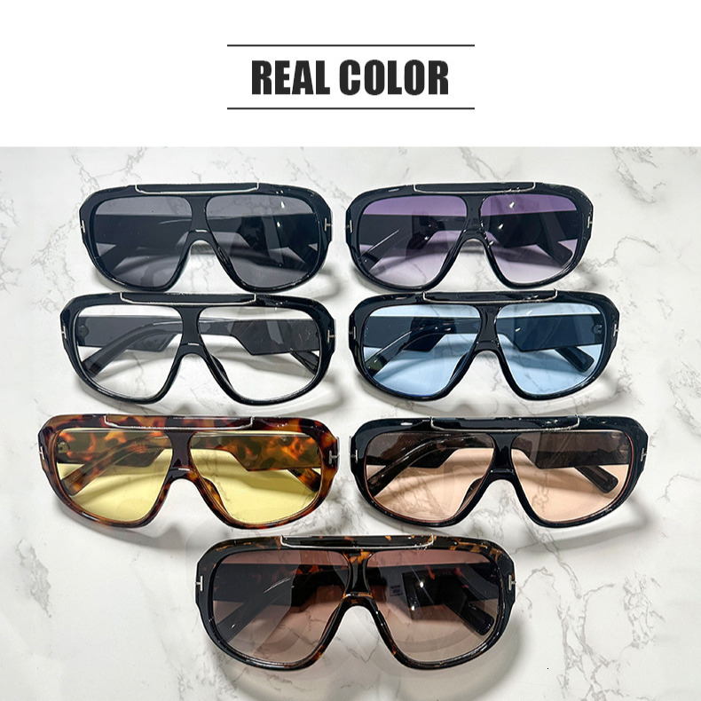 Y2K Trend Oversized Toad Sunglasses Luxury PC Full Frame One Piece UV400 Sunscreen Outdoor Glasses With T Letter Decor For Men Women Travel Driving
