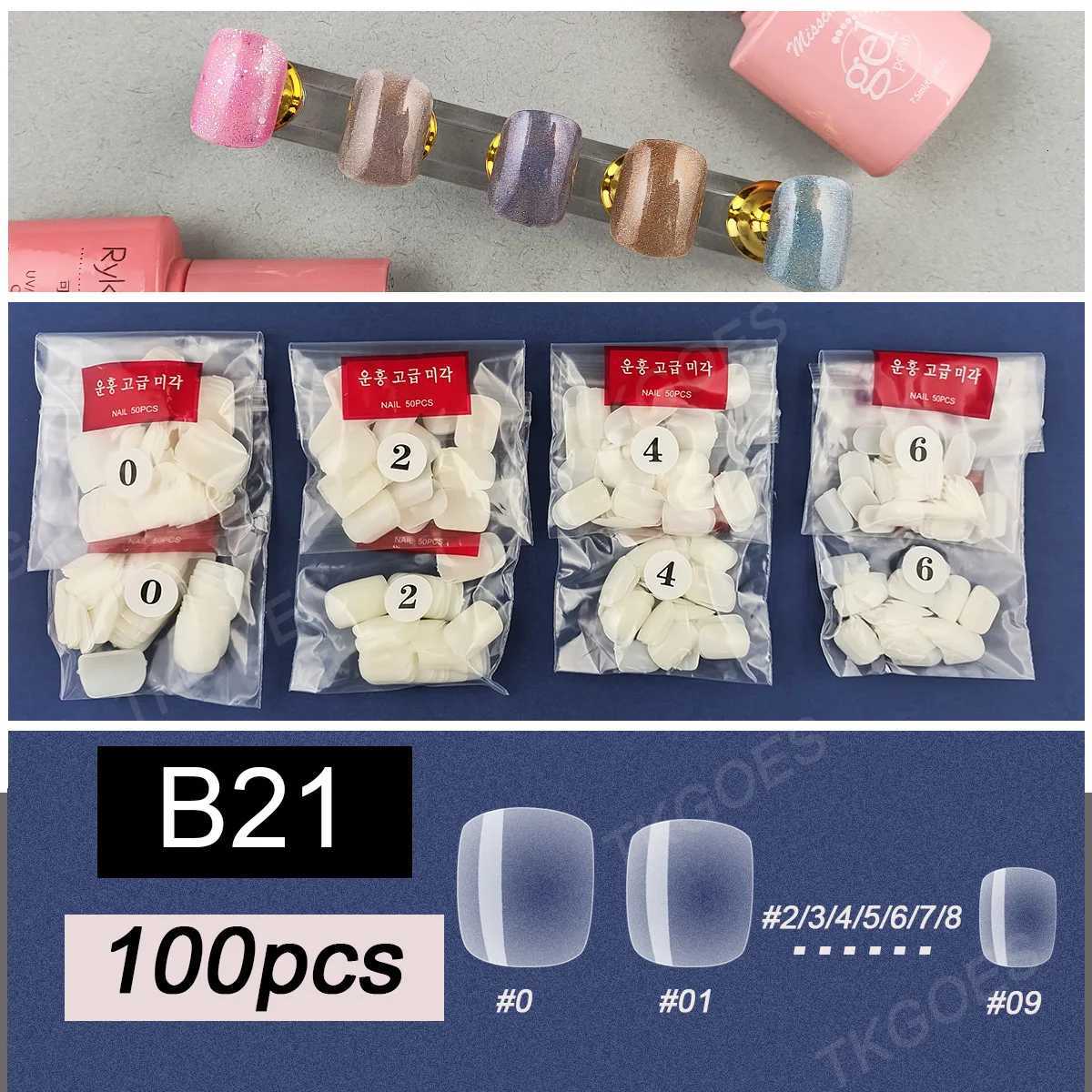 False Nails B21 Sold By Specfic Size XS Short Square False Nail Tips Refill Pack for Fake Nail Tips Size 0 1 2 3 4 5 6 7 8 9 for Drawing Q261017