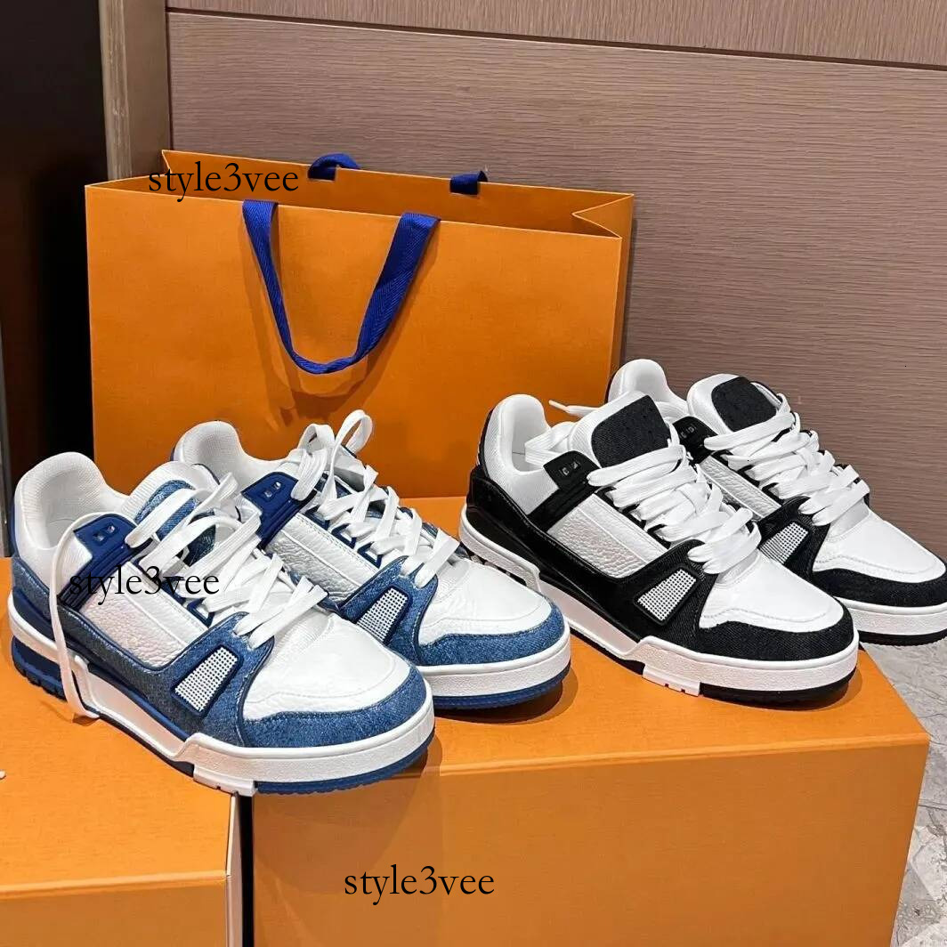 Top Designer louisd shoes flower Skate Sneakers luxury Men Women Casual tennis Shoes Calfskin Platform Trainers Leather Abloh Lace-up lvlyness shoes