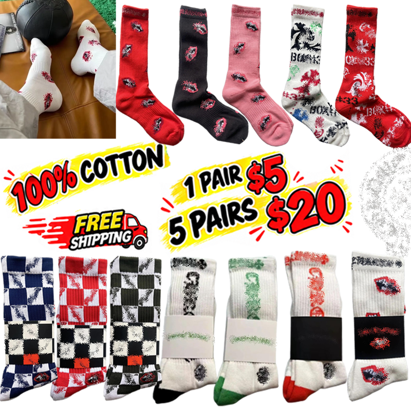Socks Chrome Socks Designer Socks Sock Crome Socks Premium Autumn Winter Warm Mens Designer Socks Womens White Long Personalized Embroidery Designer