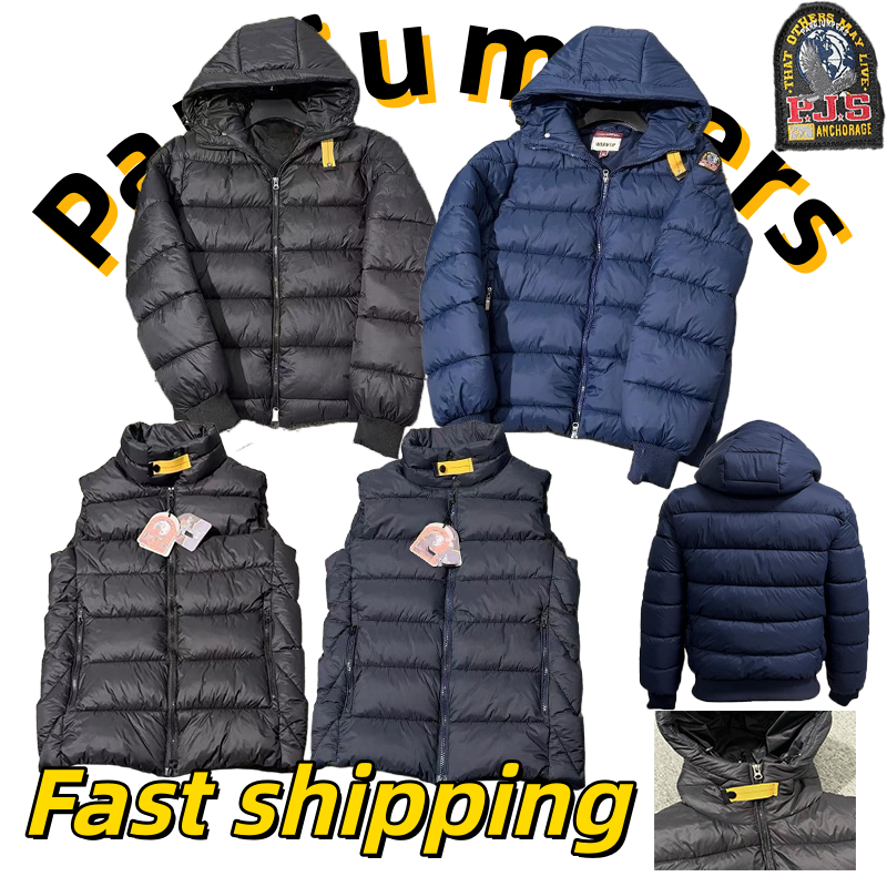Parachuting down jacket PJS mens Warm Padded Parachuting Coat Thickened Full Zip Ribbed Collar Windproof and Waterproof Down jacket Outdoor Travel C