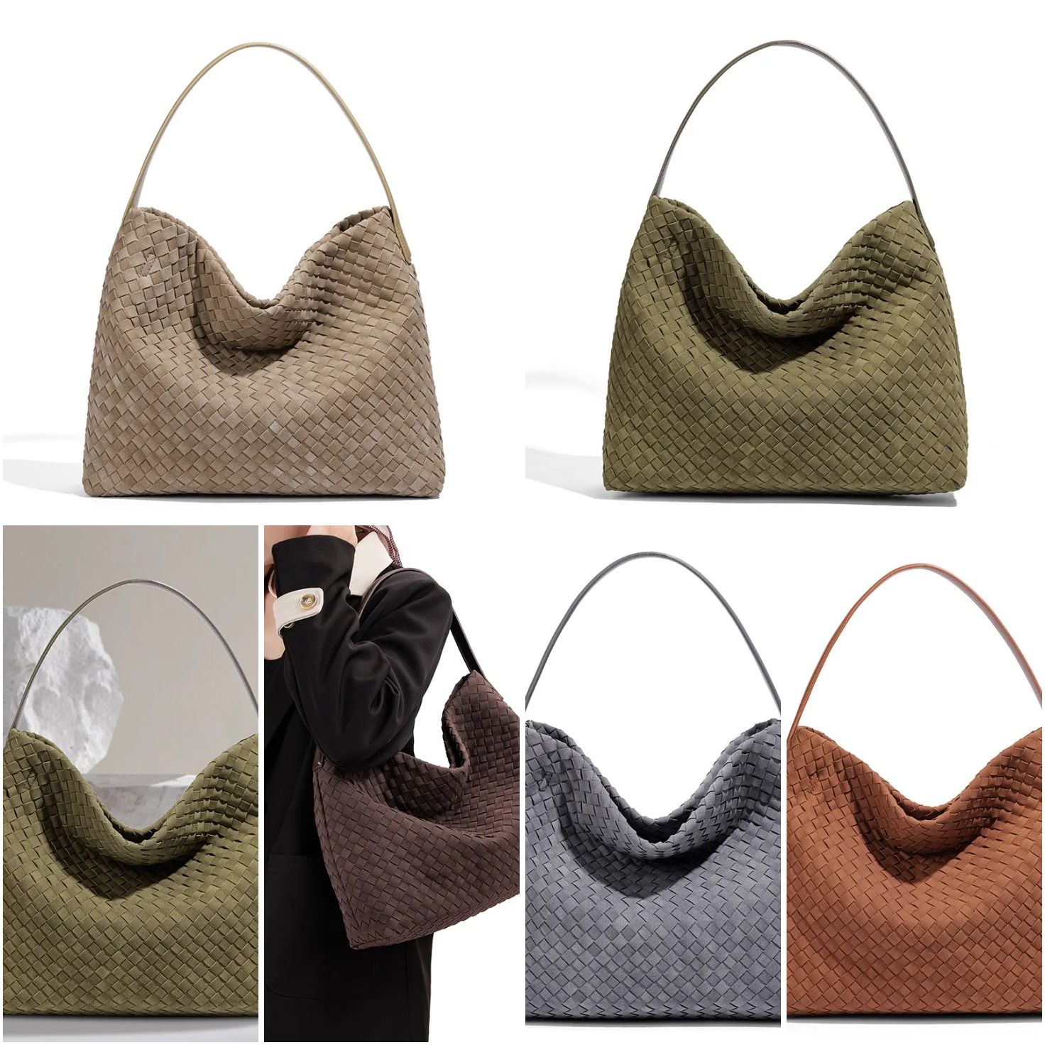Luxury Bag 2026 Vintage Pebbled Woven Shoulder Bag, Women 's Large Tote Convertible Underarm Purse For Daily Commute & Casual