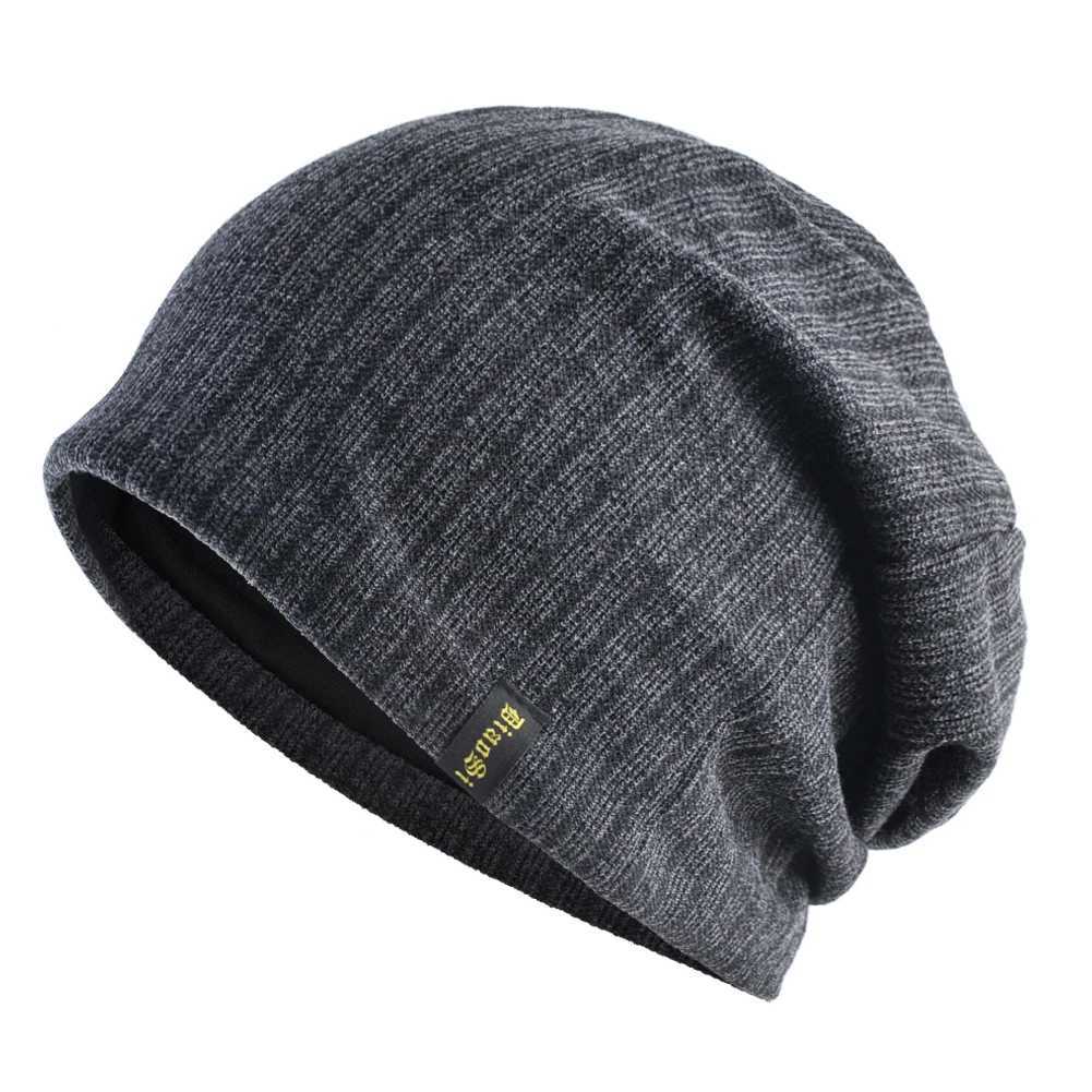 Beanie/Skull Caps Double Lined Ribbed Slouch Beanie Hat For Men Women Soft Windproof Chemo Hat Sleep Cap Stretchy Knit Winter Skull CapT261017