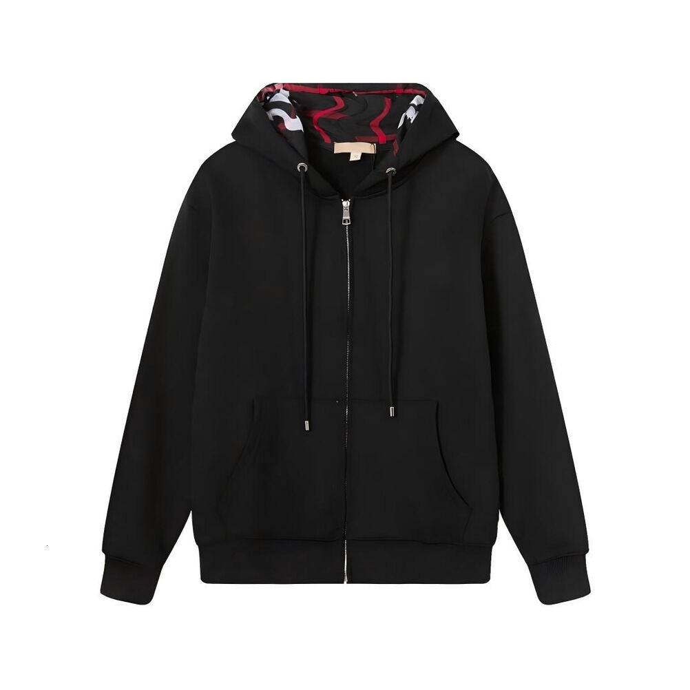Burburyrs Zip Up Hoodie Designer Men's Women's Hoodies Designer Autumn And Winter Checkered Hoodie Loose Pullover Thick Long Sleeved Cardi