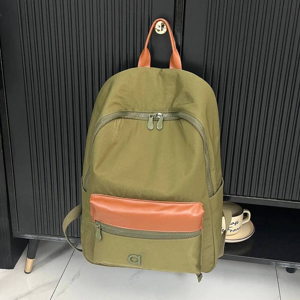 Sports Bag Gym Bags Women Nylon Backpack Spliced Leather Pocket Lightweight sports backpack Waterproof Daypack For Yoga Travel School Gym Outdoor T1