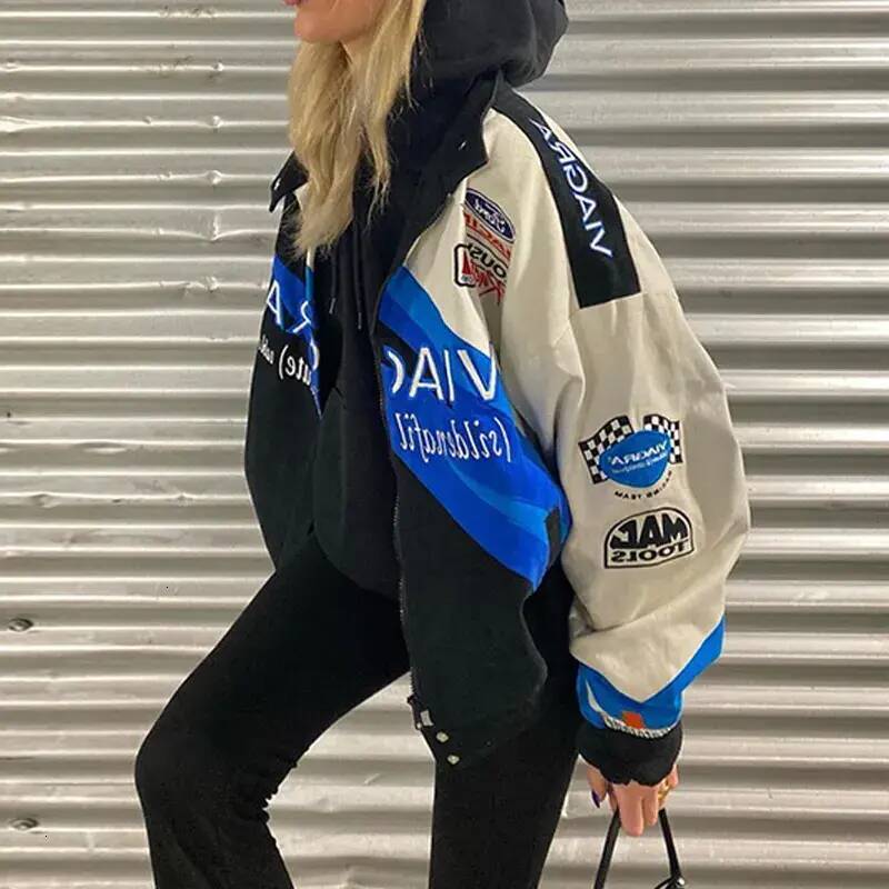 Women Short Jacket Womens Jackets Women Fashion Print Baseball College Jacket Couple Bomber Unisex Racer Varsity Hiphop Streetwear Coats casual Ladi