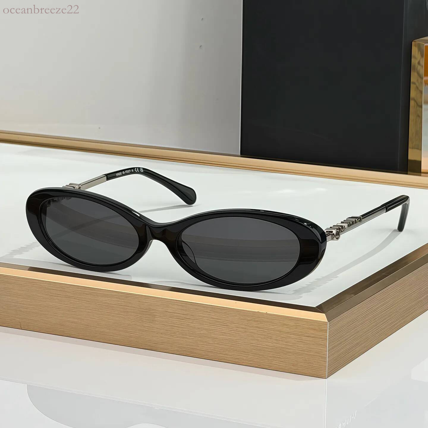 Women Luxury Oval changlasses Black Gold Full Frame Designer Eyewear Cat Eye Polarized UV400 Anti Glare Lenses Multi Style Outdoor Fashion Shades ch