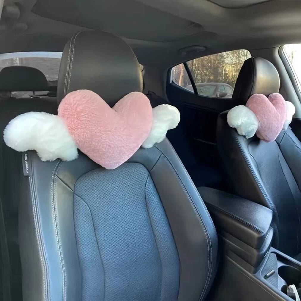 headrest Seat Cushion 1Pc Cute Headrest Neck Support Cartoon Duck Love Heart Waist Pillow Seat Back Cushion Car Interior Decoration Neck Pillow 11 c