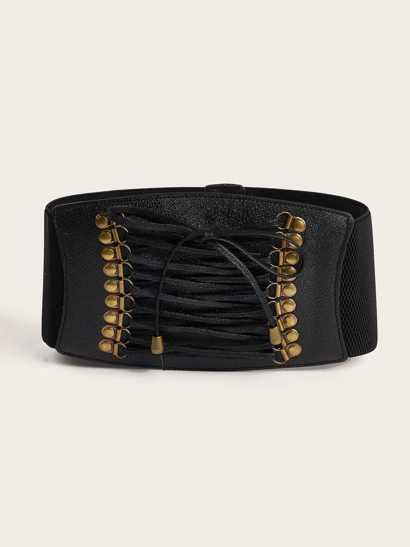 Belts Plus Size For Designer Women High Quality Wide Big Stret Cummeunds Female Waist Y2K Blk Corset Belt Goth Punk M261016