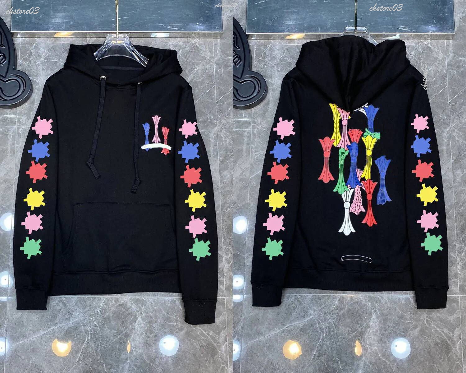 Ch Hoodie Cardigan Designer High Quality Luxury Chrome Hoodie Men Women Cross Sanskrit Hooded Letter Printed Zipper Sanskrit Print Long Sleeve Fashi