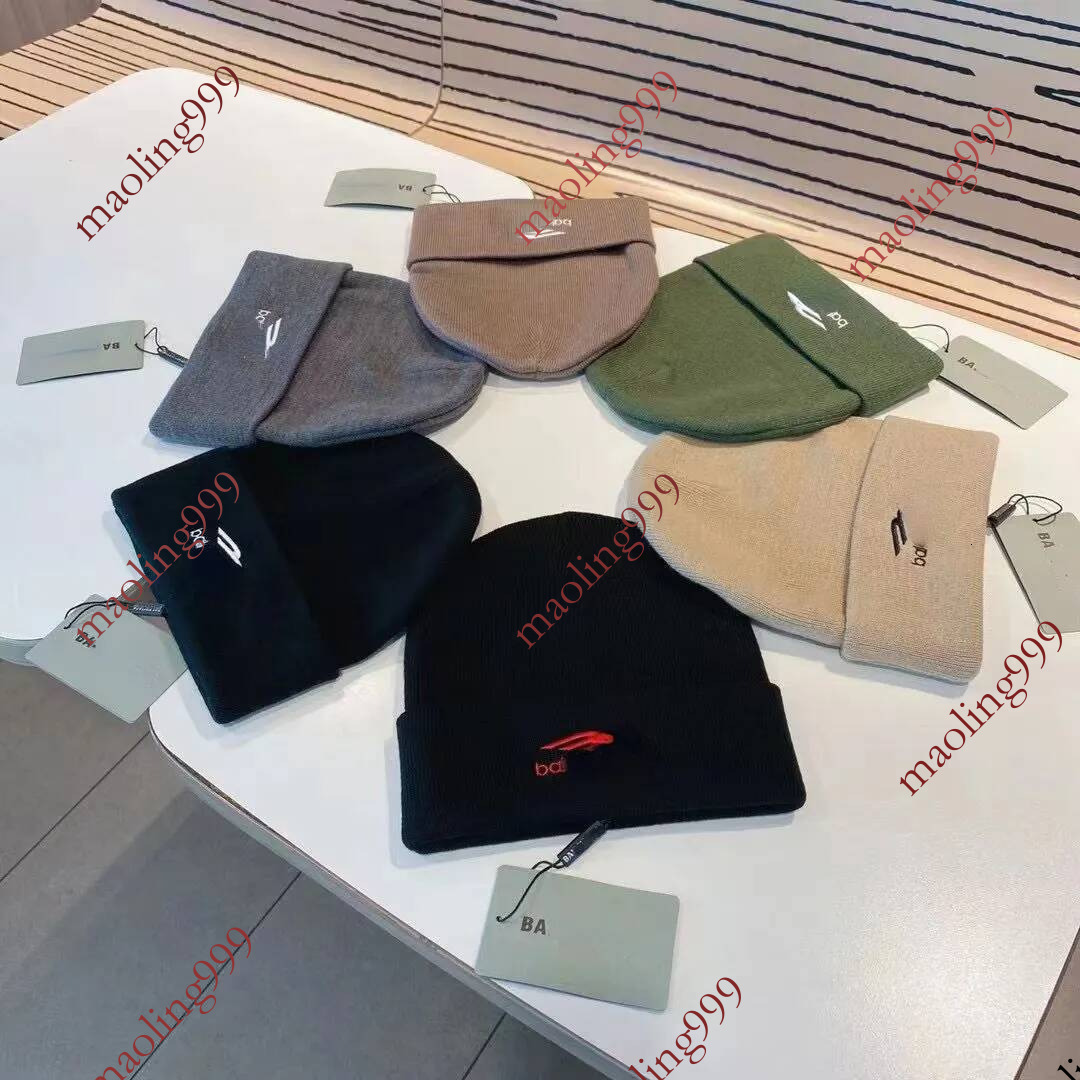 Bonnets de créateurs unisexes Ba, chapeaux tricotés décontractés avec motifs géométriques et lettres