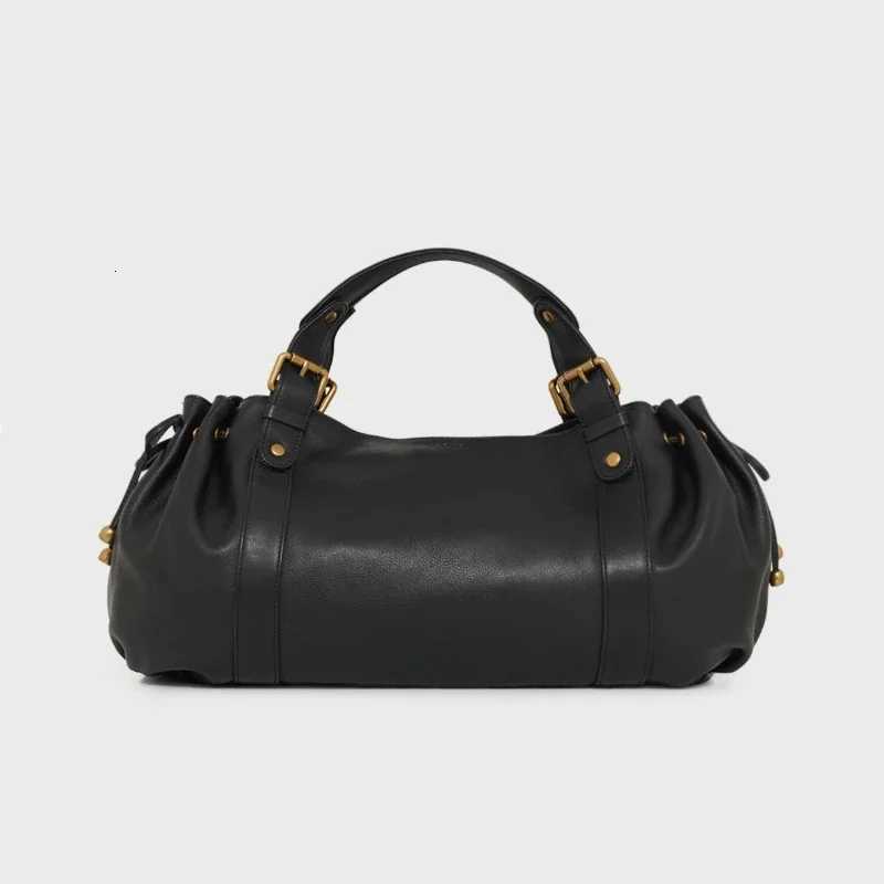 Evening Bags Autumn Winter Women's Soft Pu Vintage Handbag Large Capacity Solid Color Tote Bag Design Shoulder Bag for Everyday Style H261016