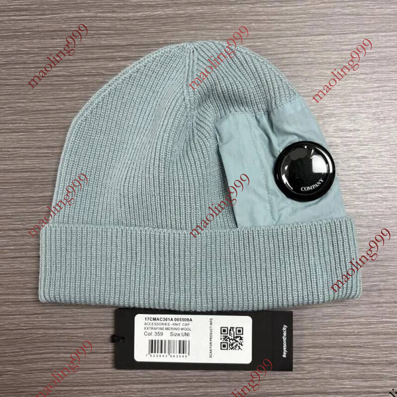 Extra fine merino wool utility caps cotton knitted warm beanies outdoor casual Winter windproof hats lens removable