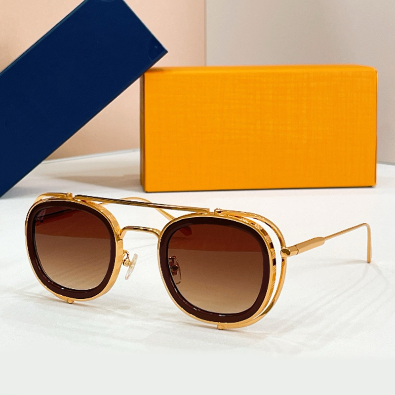 Ladies Designer Luxury Sunglasses Small Pilot Z2213U Brown Lens Fashion Metal Frame Sunglasses Mens Outdoor Travel Party Glasses UV400 with Box