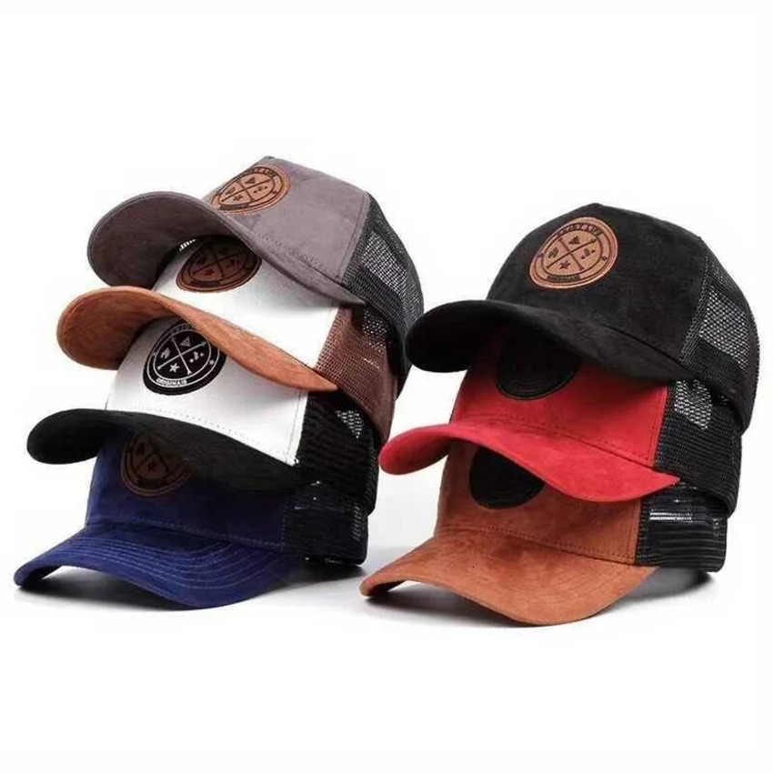 Ball Cap Summer Round Logo Suede Baseball For Men Mesh Design Versatile And Sun Protective Hip Hop duckbill Hat X ss1