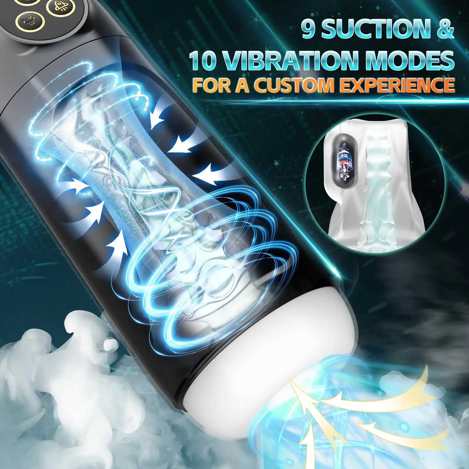 Male Automatic Sucking Masturbator Cup with TPE Channel Rubber Vagina Blowjob Textured Penis Pump Adult s for Men 18 M261017