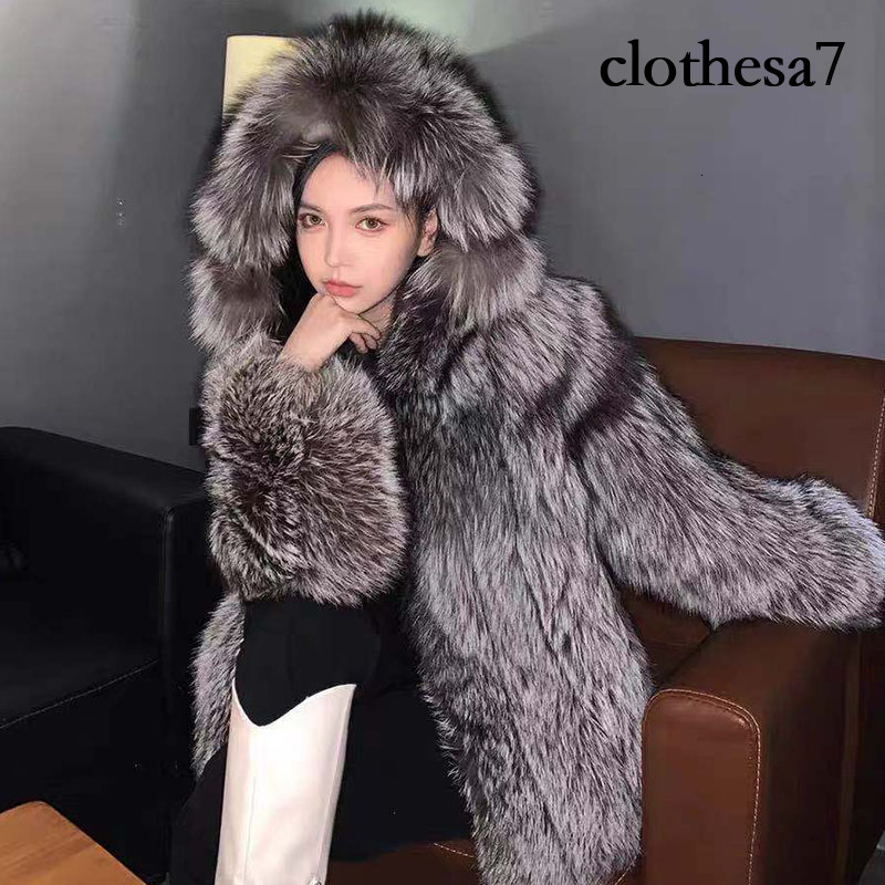 Manufacturer Wholesale Winter New Korean Style Coat Women's Faux Fox Fur Hooded Warm Overcoat