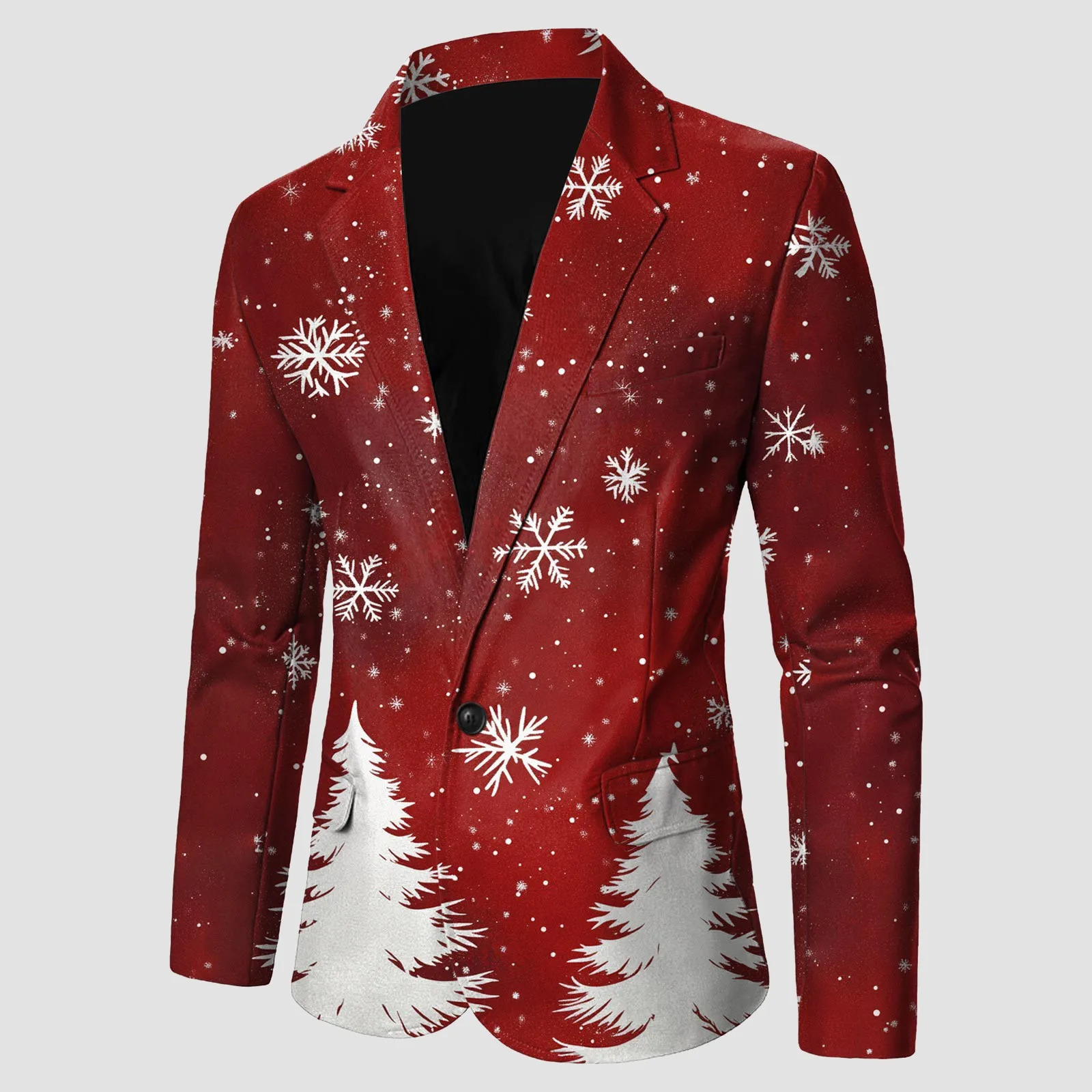 Suits Jackets For Men Christmas Look 2026 Men's Slim Fit Waisted Button Jackets Multicolor Christmas Printed Suits Outwear Male 261015