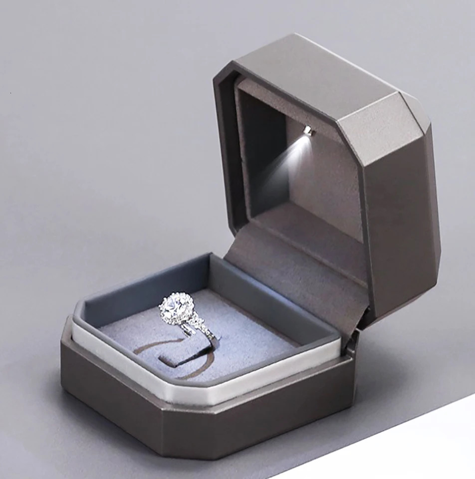 Wholesale LED Ring Box Jewelry Box for Wedding Engagement Proposal Ring Box Necklace Pendant Gift Box with Light Storage Case 261017