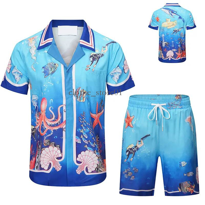 Casablancamenly Tracksuit Designer Set Summer Crew Neck Luxury Fashion Classic Y2k Graphic Streetwear Casalyness Casual Beach Vacation Set Casaity T