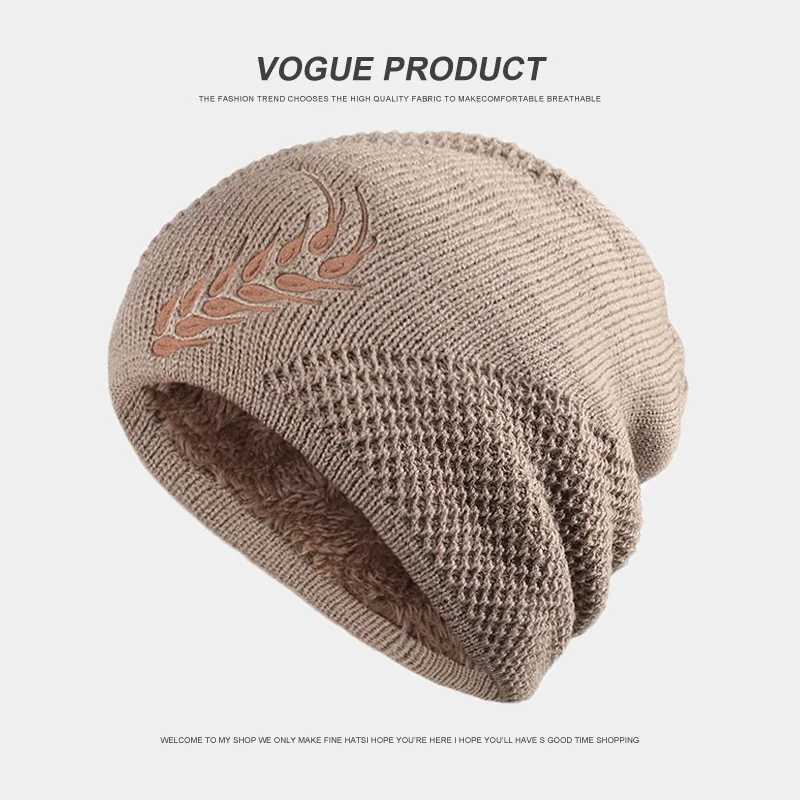 Beanie/Skull Caps Winter Beanie Soft Slouchy Knit Hat Skull Cap Warm Windproof Cuffed Silk Hat Lining Beanie Casual Men Women Hiking Running HatT261