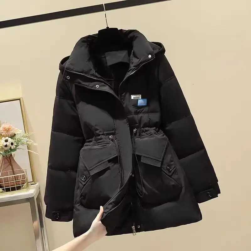 Women's Down Parkas 2024 Autumn/winter Fashionable New Women's Oversize Down Cotton Jacket Loose Commuting Casual Windproof Hooded CoatT26