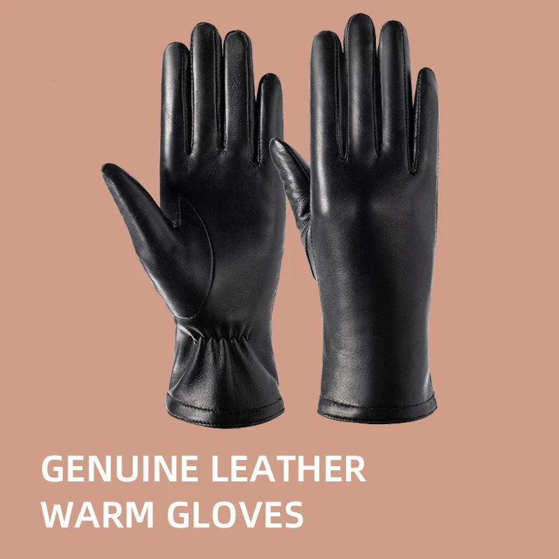 Leather Gloves for Women Winter Warm Gloves Touch Screen Warm Texting Driving Gloves 261017