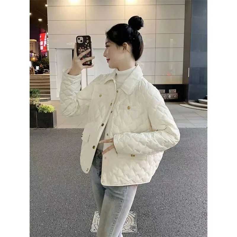 Women's Down Parkas Autumn Winter Female Light Thin Parkas Jacket Korean Women Fashion Cotton Padded Tops 2025 Ladies Long Sleeved Down Cotton