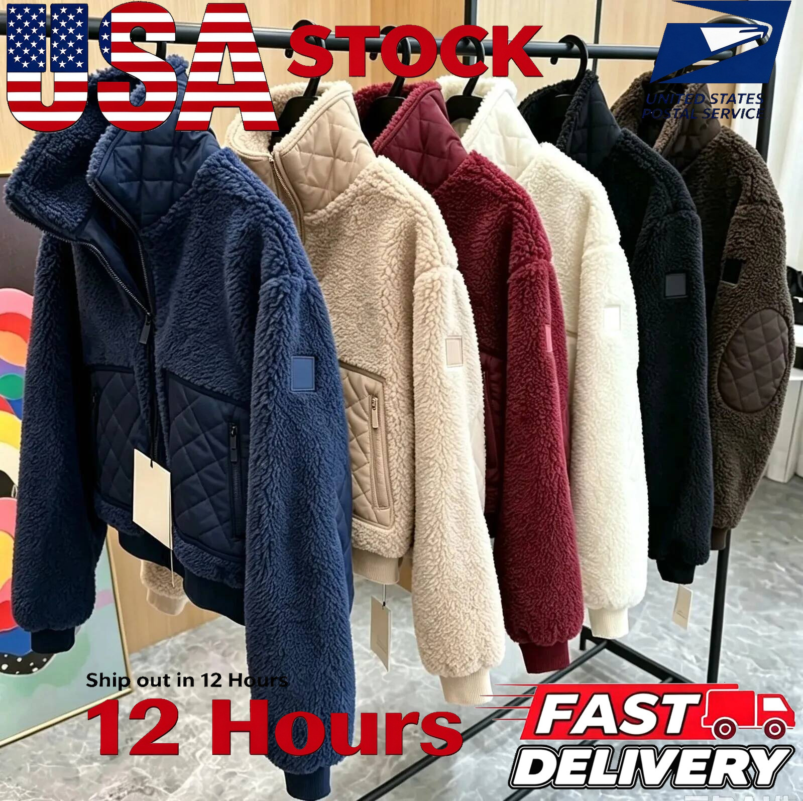Fall Women Fleece Sherpa Jackets Lamb Wool Hair Aalloo set Jackets Coats Zipper Thick Coat Tops Hoodie women Clothes set Jacket Long Legging d74