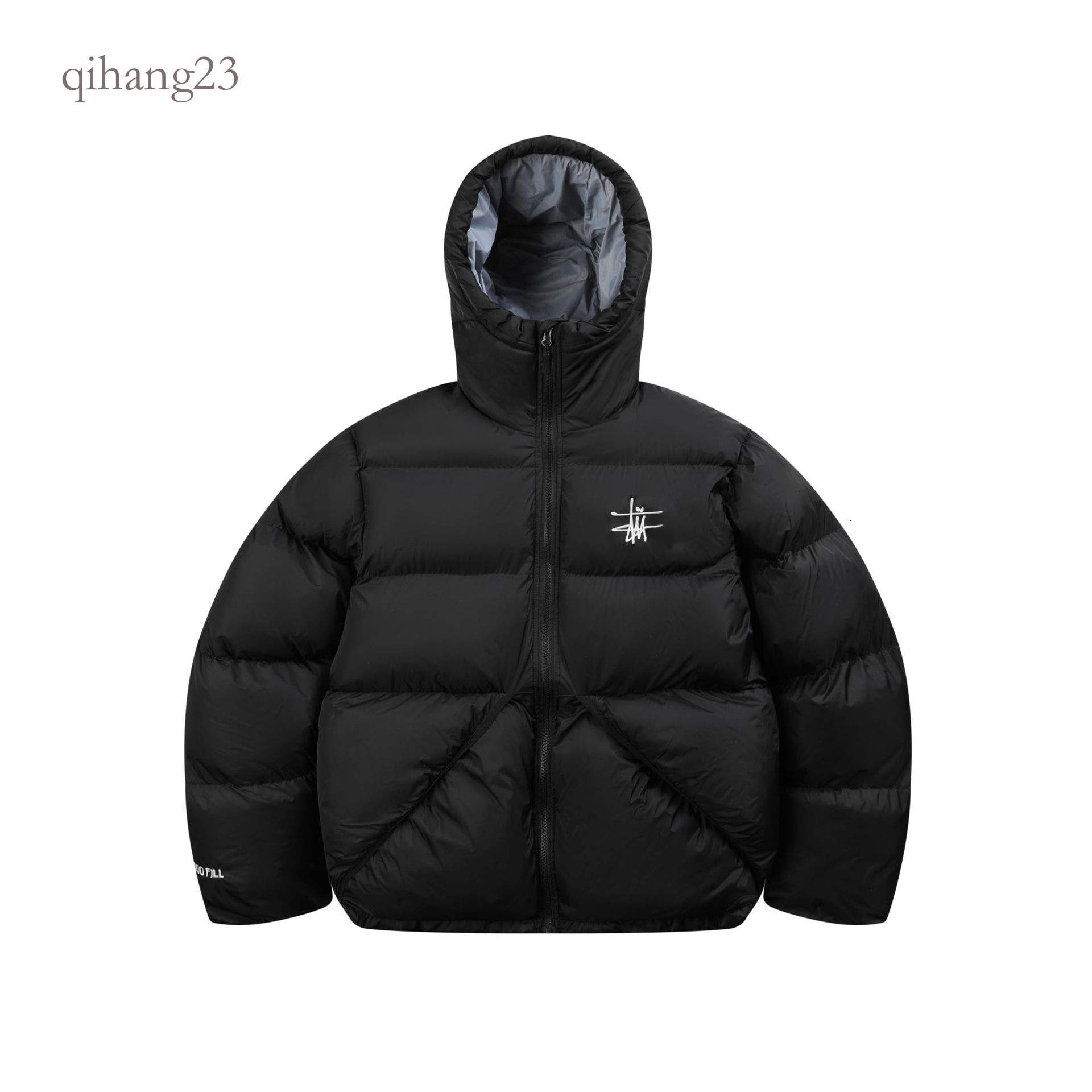 Stussytity Puffer Jacket Man Designer Thick Puffer Jacket Studed Embroidered Hooded Contrast Lining Bubble Winter Warm Streetwear Stusyshirt Puffer