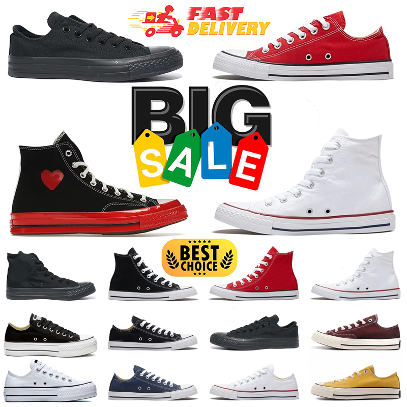 Designer Casual shoes Canvas Platform Racing Black Red Leather Low High Heart Chuck Skateboard Sneakers Love Blue Mens Womens Trainer Shoes 36-44
