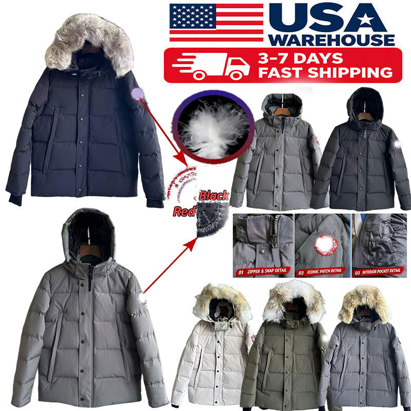 Mens Jacket Puffer jacket Canada doudoune Winter Windproof thick hooded jacket with Shoulder Strap Fur Hooded Outdoor Warm Down Letter Embroidery co