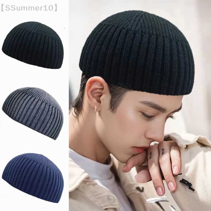 Beanie/Skull Caps SSummer10Street Solid Color Knitted Cap Brimless Warm Vintage Dome Hat Elastic Outdoor Melon Beanie CapSST261017
