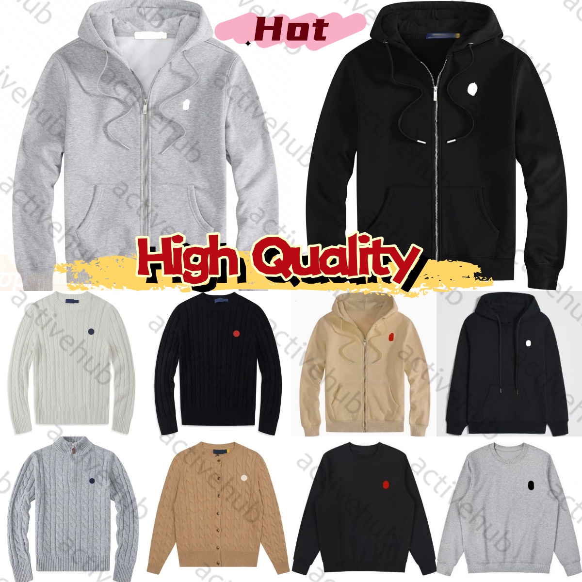RaIhp designer hoodie Jacket Zip Up Hoodie CottonPolyester Optional Fashion Autumn Coat Mens Relax Fit Casual Athletic Hoody Pony Shirts Long Se Pul