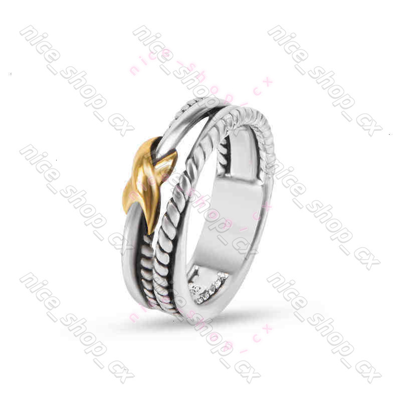 2025 AAA Davidity Yurnam Ring Twisted Women Braided Designer Men Fashion Jewelry For Cross Classic Copper david Ring Wire Vintage X Engagement Anniv