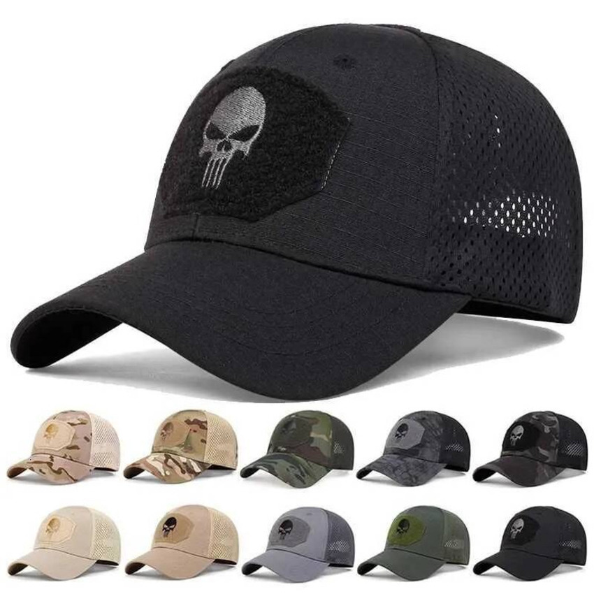 Ball Cap Unisex Skull Embroidery Baseball Net Cs Spring And Summer Outdoor Adjustable duckbill Casual Hats Sunscreen Hat Sports Golf Baseball ss1