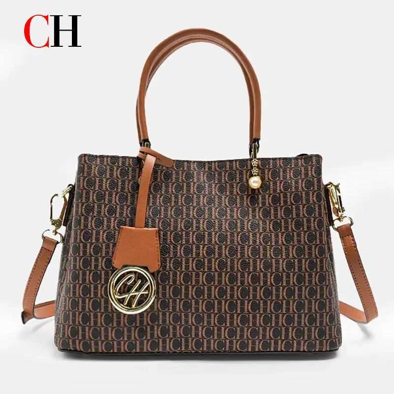 Evening Bags Totes CH Light Letter Print Handbag with Letter Pendant Design Unique and Elegant Popular Fashion Niche High Quality H261016