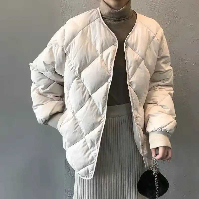 Women's Down Parkas ONE TO WAN Winter Cotton-Padded Jacket for Women Autumn New Korean Versatile Lightweight Rhombus Plaid Cotton-Padded Jacket