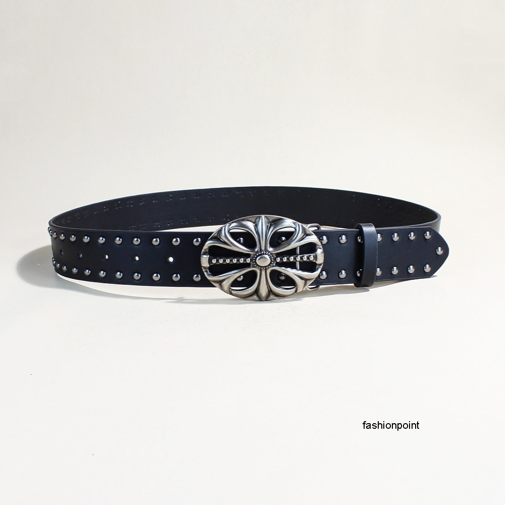 Belts New Trendy Fashionable Personality Rivet Youth Punk Snap Button Casual Pants Belt For Women Factory Wholesale Luxury Brand Designer Belt