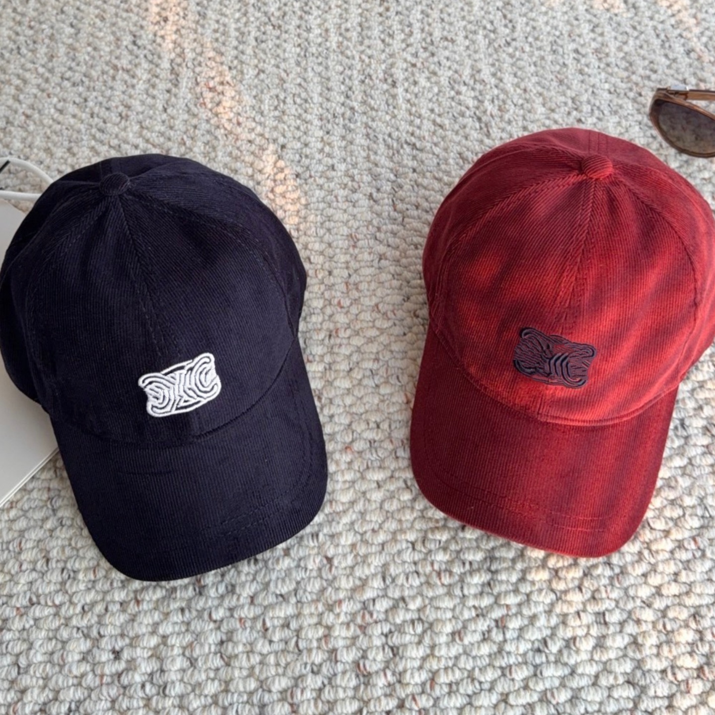 red corduroy casquette class hat baseball cap leather embossing designer cap designer hat letters caps hats Casquette Luxe hats for men hat Woman ca