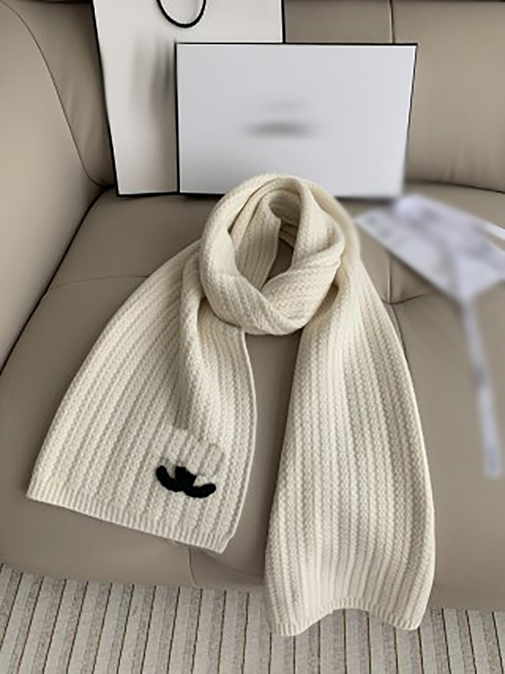 Letter embroidery long knitted for women designer scarf autumn winter letter cotton shawl enlarged warm and thickened scarves Pashmina High quality