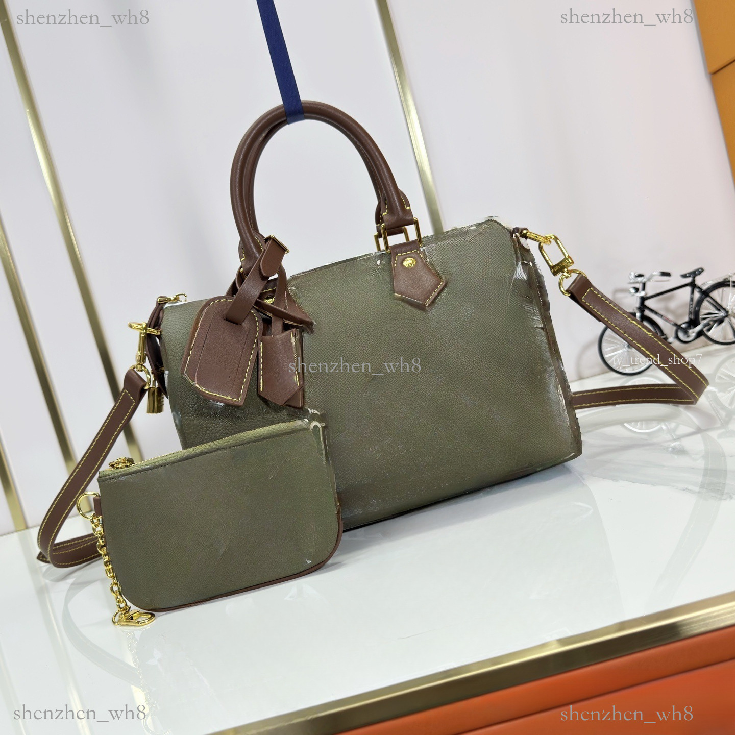 High Quality Pillow speed Boston Designer bags Purses speeds P9 BANDOU Shoulder Bag Handbag Canvas Leather Crossbody Bag Women bags 4c
