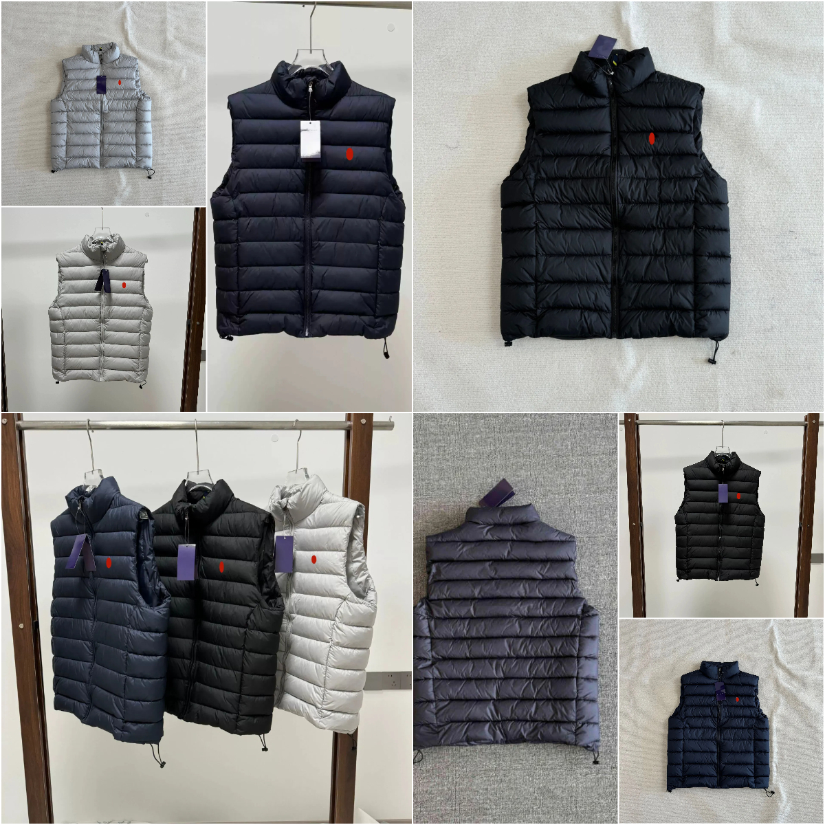 Men Designer Down Polo Vests, Winter Thick Puffer Gilet Bodywarmer, Sleeveless Outdoor Warm Waistcoat, Couple Gillet Jacket S-3XL