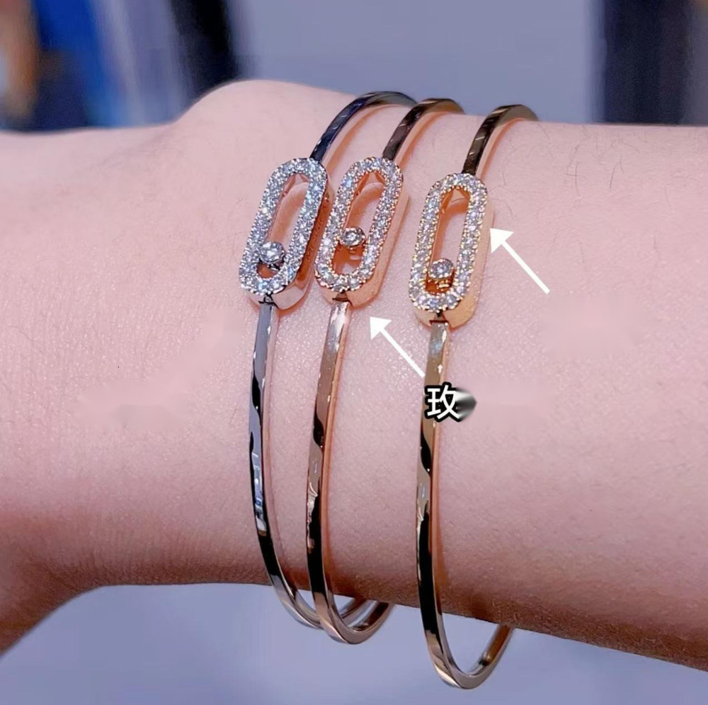 Mesikaa Jewelry Designer Messikaas Luxury Bracelet For Woman Men Luxe Bangle Single Diamond Sliding Full Diamond Bracelet Women's Jewelry