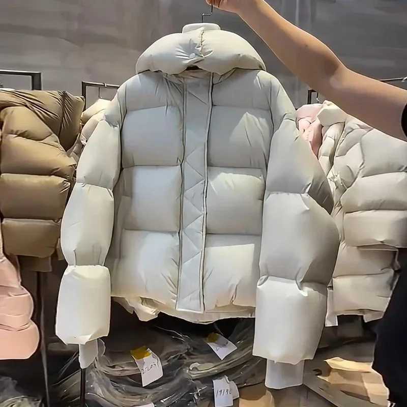 Women's Down Parkas 90% White Duck Down Women Down Jackets 2026 New Female Stand Collar Puffer Jacket Casual Loose Hooded ParkasT261017