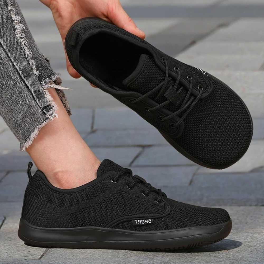 Casual Shoes 2025 Summer Men's Running Shoes Barefoot Fitness Mesh Sports Shoes Women Flat Bottom Wide Foot Shoes Slow Running Sneakers H261016